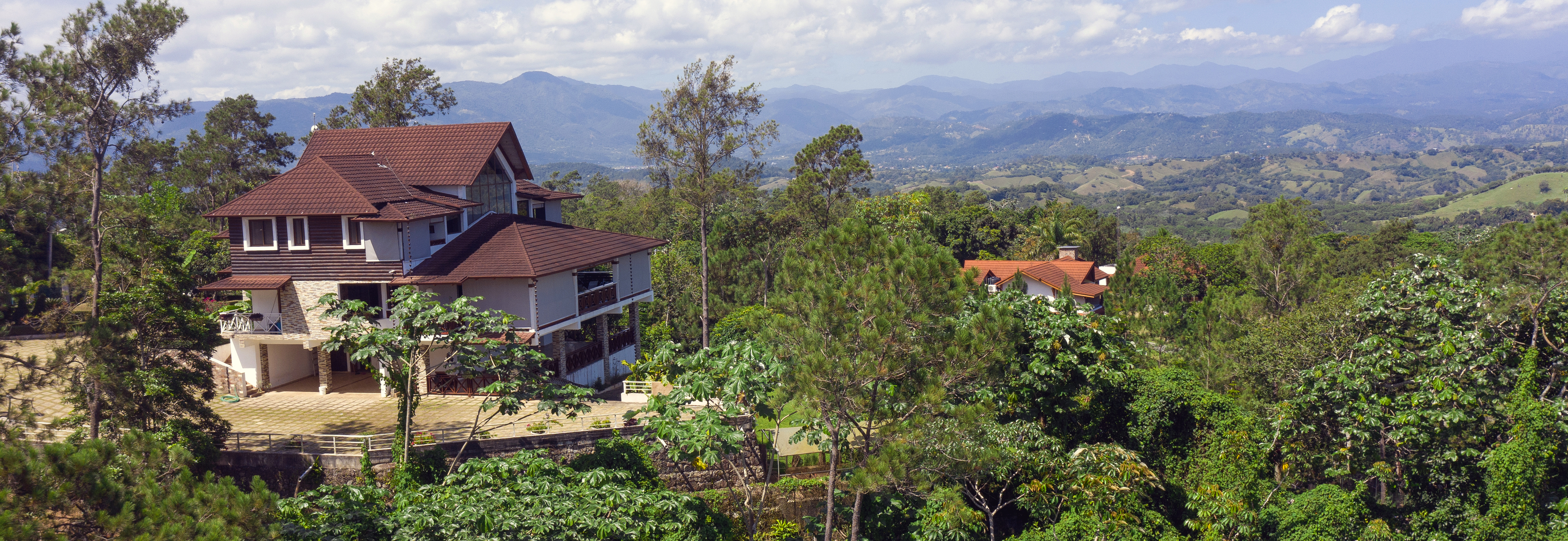 Aerial view of Alterra residences overlooking Jarabacoa valley